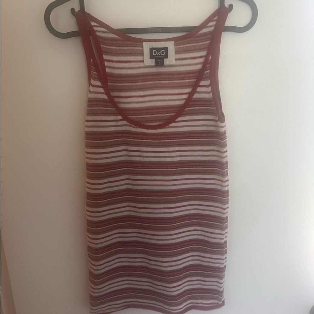 D&G Red and White Striped Tank Top